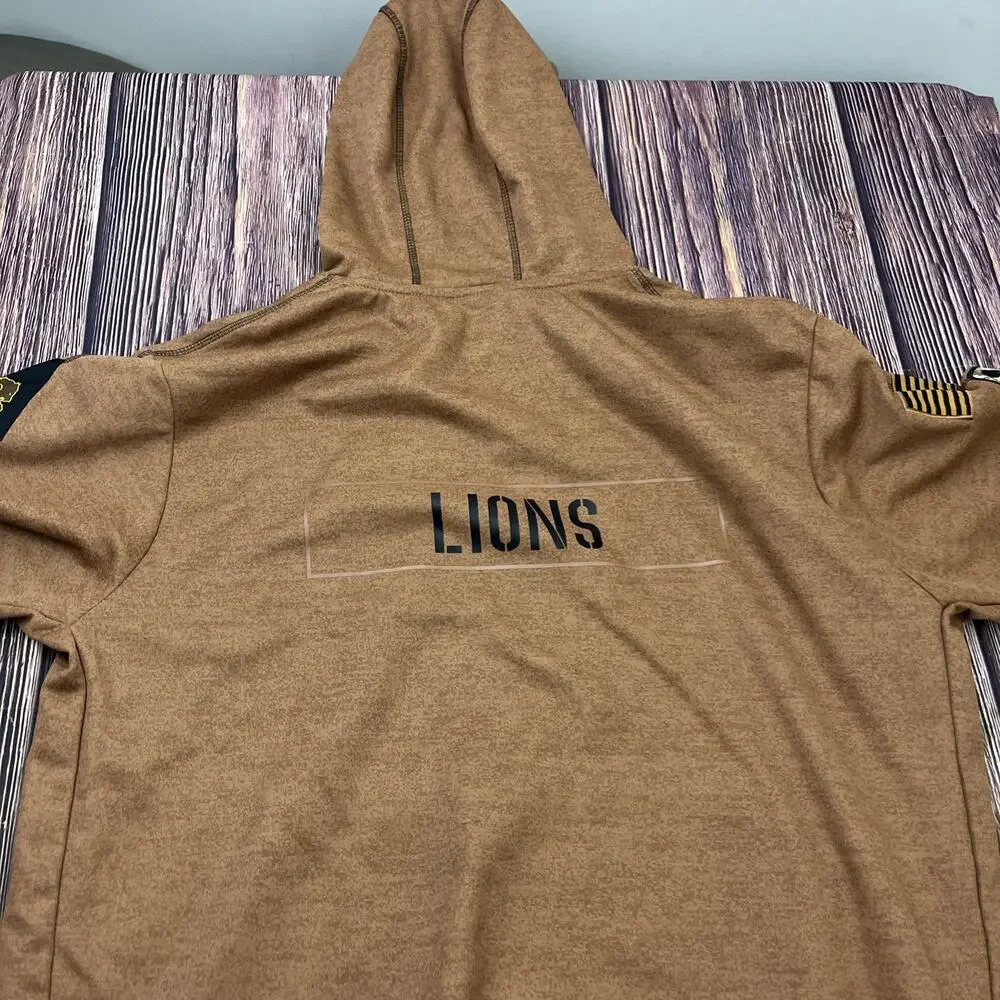 Detroit Lions NFL On Field Hoodie Nike Salute Military Style Mens Size XL